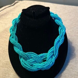 Braided Turquoise Beaded Necklace